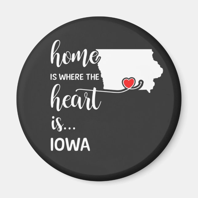 Iowa home is where the heart is magnet (Front)