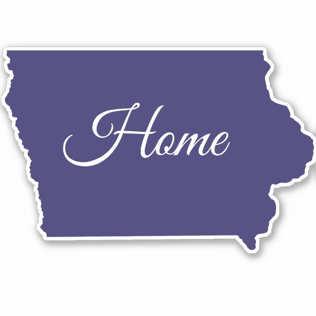Iowa Home State Sticker / Label (Front)
