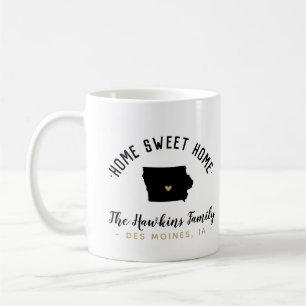 Iowa Home Sweet Home Family Monogram Mug