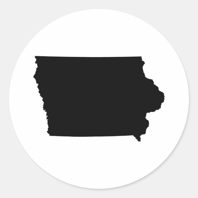 Iowa in Black and White Classic Round Sticker (Front)