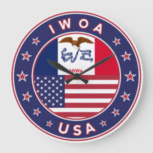 Iowa, Iowa sticker, bag, clock