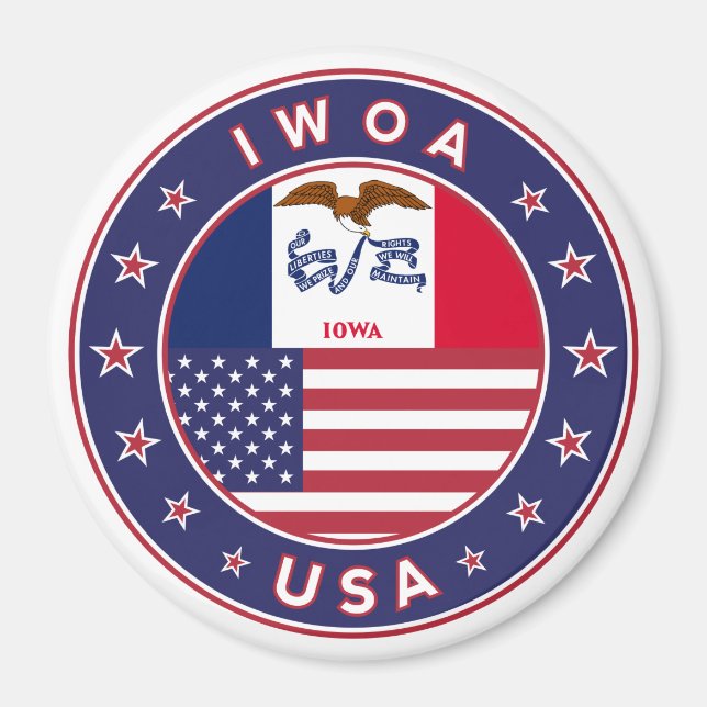 Iowa, Iowa sticker, bag, clock Magnet (Front)