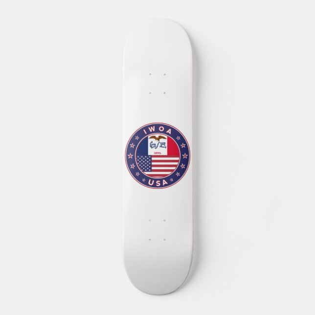 Iowa, Iowa sticker, bag, clock Skateboard (Front)
