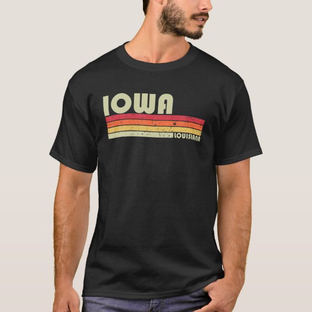 IOWA LA LOUISIANA Funny City Home Roots Gift Retro T-Shirt (Front)