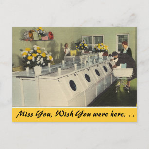 Iowa, Laundomat, Clinton Postcard