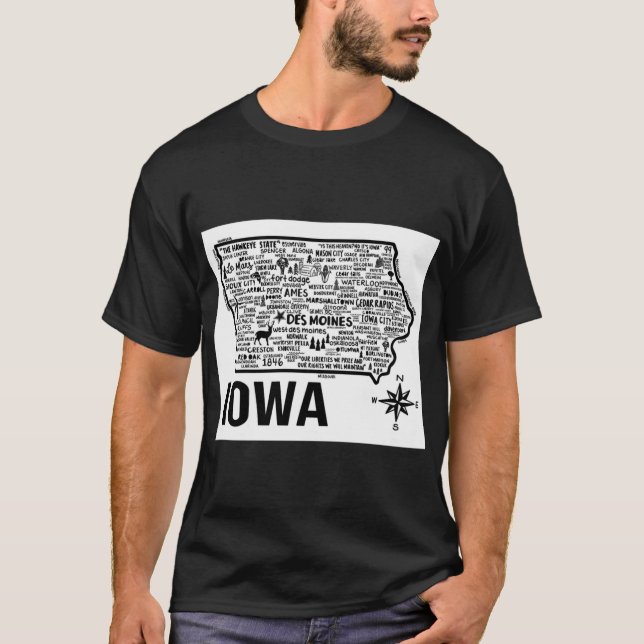 Iowa Map Oversized T-Shirt (Front)