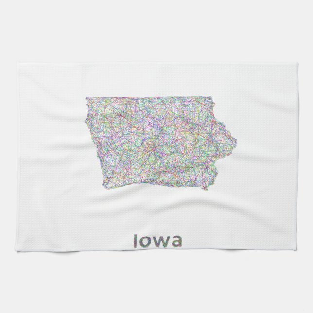 Iowa map tea towel (Horizontal)