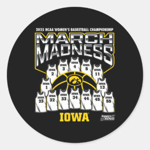 Iowa March Madness 2025 Women's Sketll Nil Classic Round Sticker