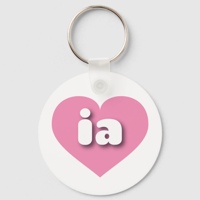Iowa pink heart - I love ia Key Ring (Front)