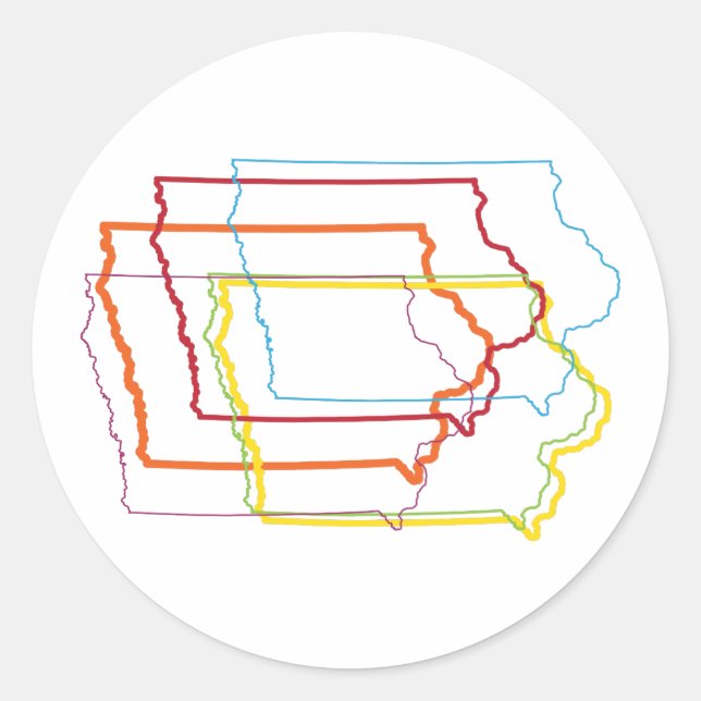 iowa pride blur classic round sticker (Front)