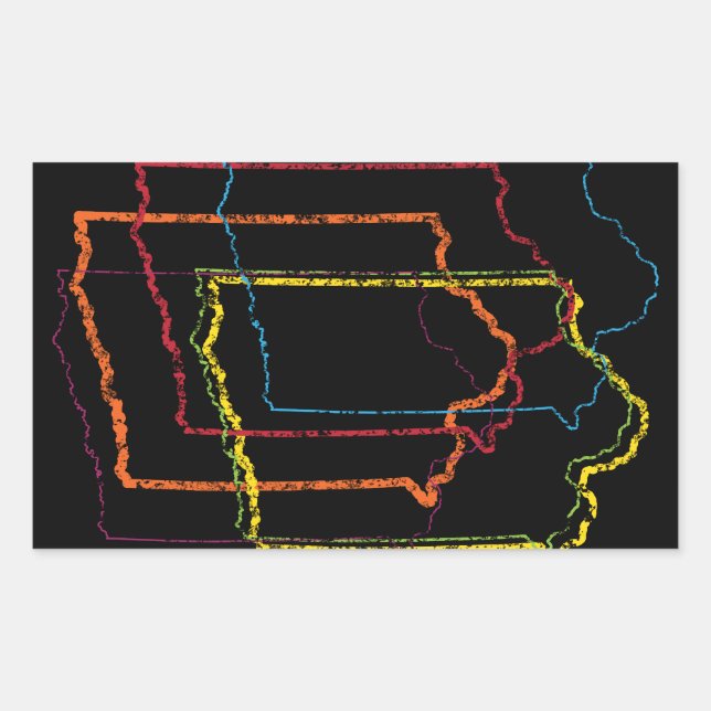 iowa pride blur rectangular sticker (Front)