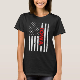 Iowa Pride Retro Vintage Old American Flag T-Shirt