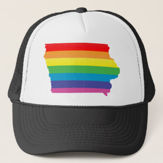 iowa pride. striped. trucker hat