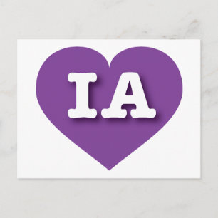 Iowa Purple Heart - I love IA Postcard