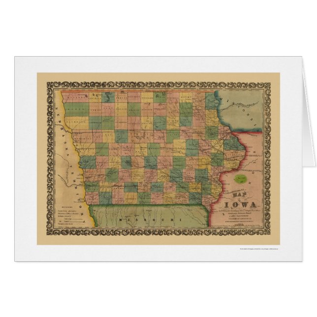 Iowa Railroad Train Map 1855 (Front Horizontal)