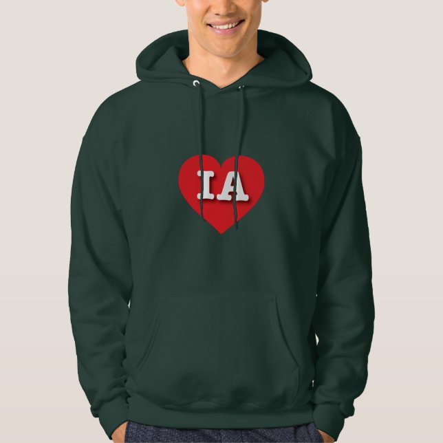 Iowa Red Heart - I love IA Hoodie (Front)