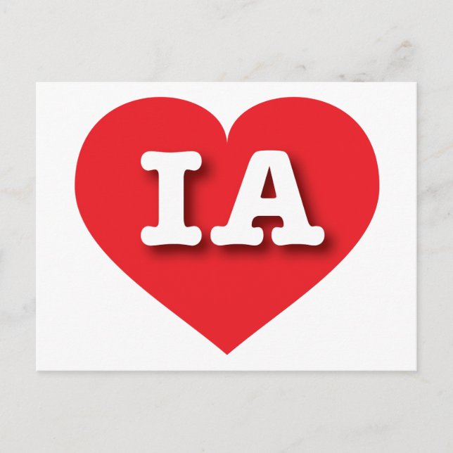 Iowa Red Heart - I love IA Postcard (Front)