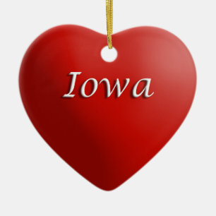 Iowa Red Heart Keepsake Ornament