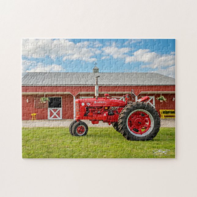 Iowa Red Tractor + Horse Stable Puzzle (Horizontal)
