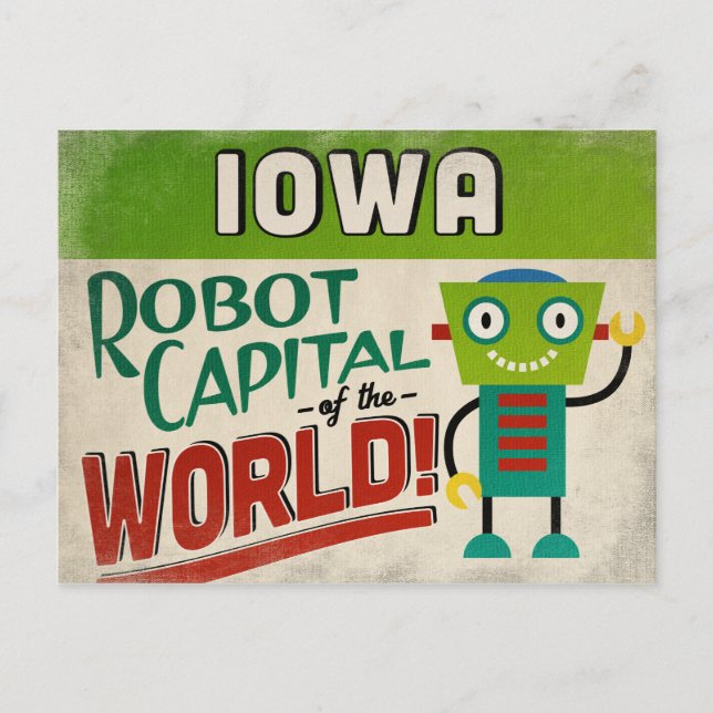 Iowa Robot - Funny Vintage Postcard (Front)