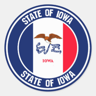 Iowa Round Emblem Classic Round Sticker