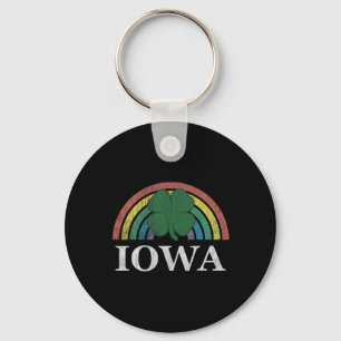 Iowa Shamrock St. Patrick's Day Saint Paddy's Iris Key Ring