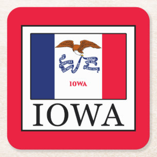 Iowa Square Paper Coaster