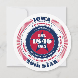 Iowa State Circular Typography Flat Card