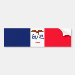 Iowa State Flag Design Bumper Sticker