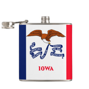 Iowa State Flag Design Hip Flask