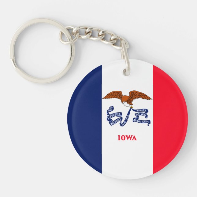 Iowa State Flag Design Key Ring (Front)