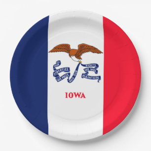 Iowa State Flag Design Paper Plate