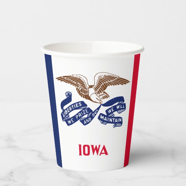 Iowa State Flag Paper Cups (Left)