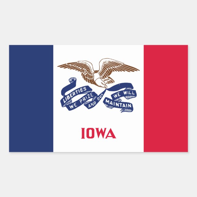 Iowa State Flag Rectangular Sticker (Front)