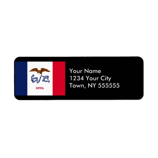 Iowa State Flag Return Address Label