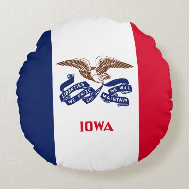 Iowa State Flag Round Cushion (Front)