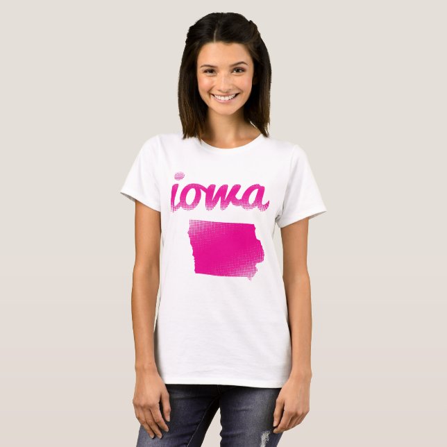 Iowa state in pink T-Shirt (Front Full)