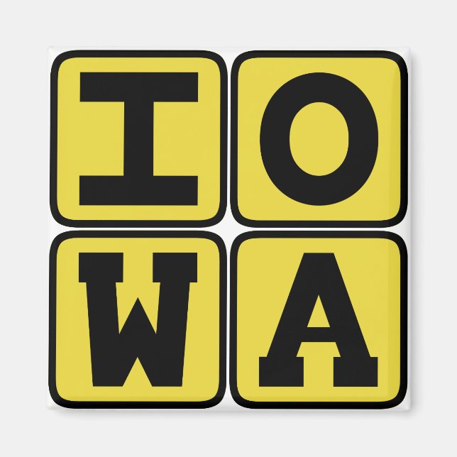 IOWA State Iowan Hawkeye Des Moines Cedar Rapids Magnet (Front)