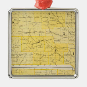 Iowa State Maps Metal Tree Decoration