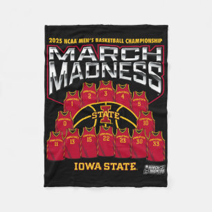 Iowa State March Madness 2025 Men's Sketll Nil Fleece Blanket