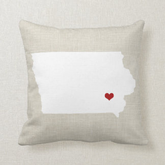 Iowa State Pillow Faux Linen Personalised