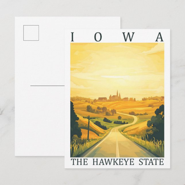 Iowa the Hawkeye State USA Travel Place Postcard (Front/Back)