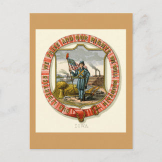 Iowa The State Arms  (1876) Postcard