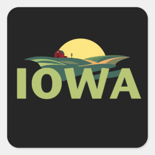 Iowa United States of America Square Sticker