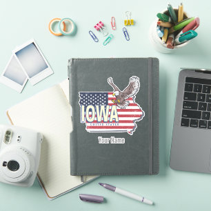 Iowa United States Retro State Map Vintage USA
