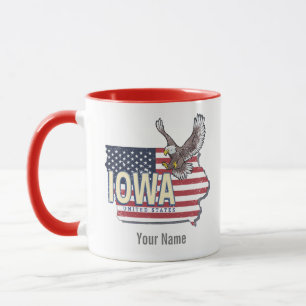 Iowa United States Retro State Map Vintage USA Mug