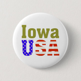 Iowa USA! 6 Cm Round Badge