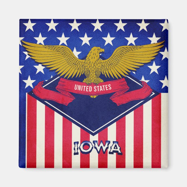 Iowa USA Flag Magnet (Front)