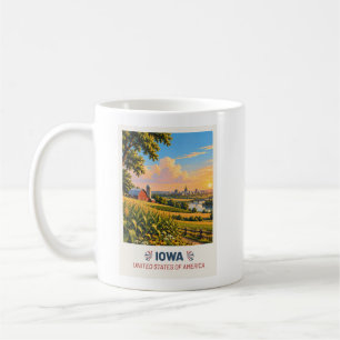 Iowa USA – Vintage Travel Mug