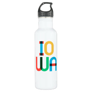 Iowa Vintage Retro Pop Art 80s Primary Colours 710 Ml Water Bottle